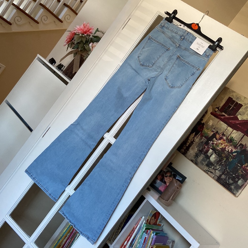 ZARA high rise skinny fit flare leg full length jeans blogger favorite - Picture 6 of 9